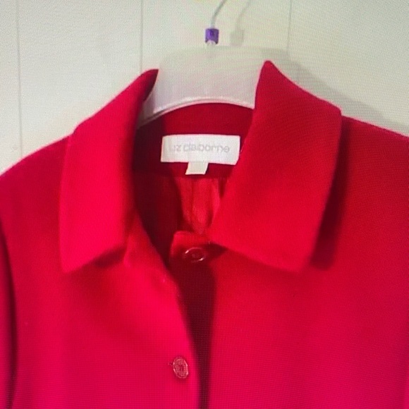 Liz Claiborne Vibrant Red Trench Coat - Picture 2 of 16